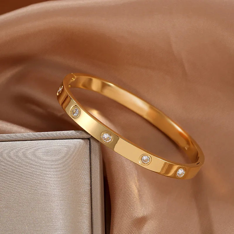 Brazalete Circonia Cúbica | Baño en Oro 18k