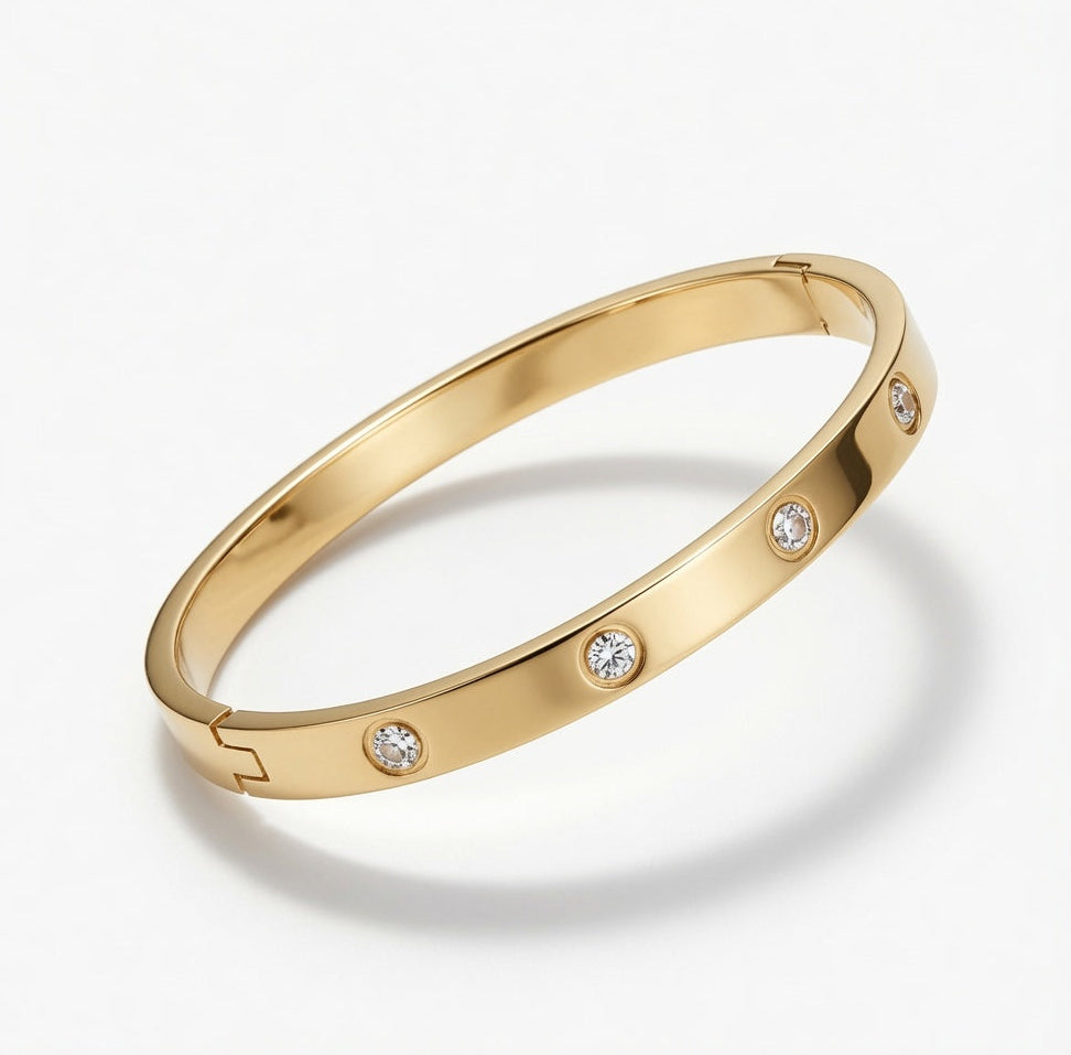 Brazalete Circonia Cúbica | Baño en Oro 18k